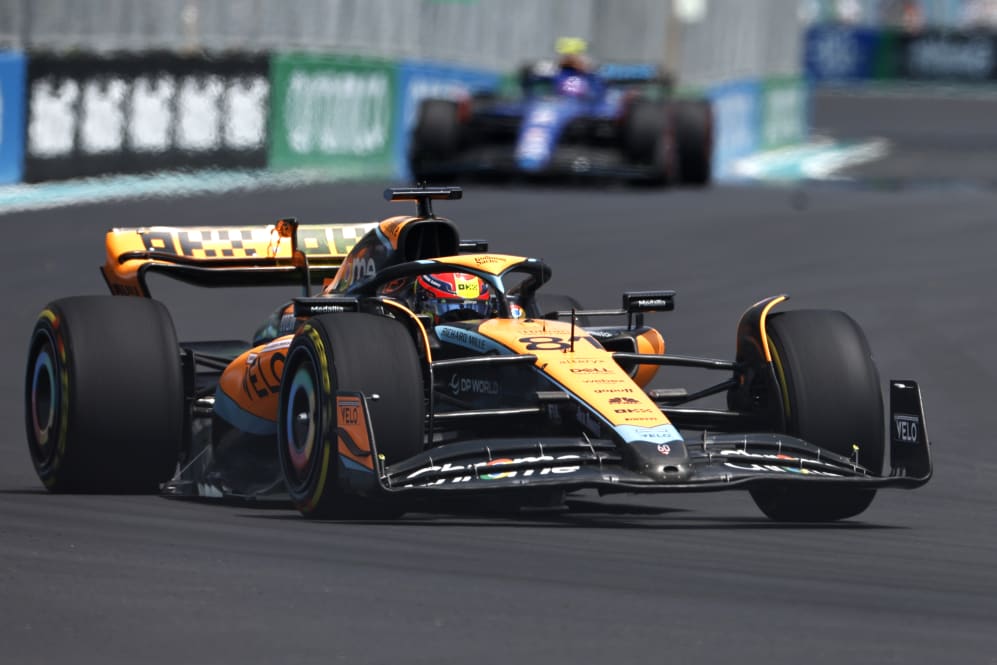 MIAMI, FLORIDA - MAY 05: Oscar Piastri of Australia driving the (81) McLaren MCL60 Mercedes on