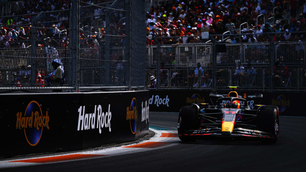 MIAMI, FLORIDA - MAY 06: Sergio Perez of Mexico driving the (11) Oracle Red Bull Racing RB19 on