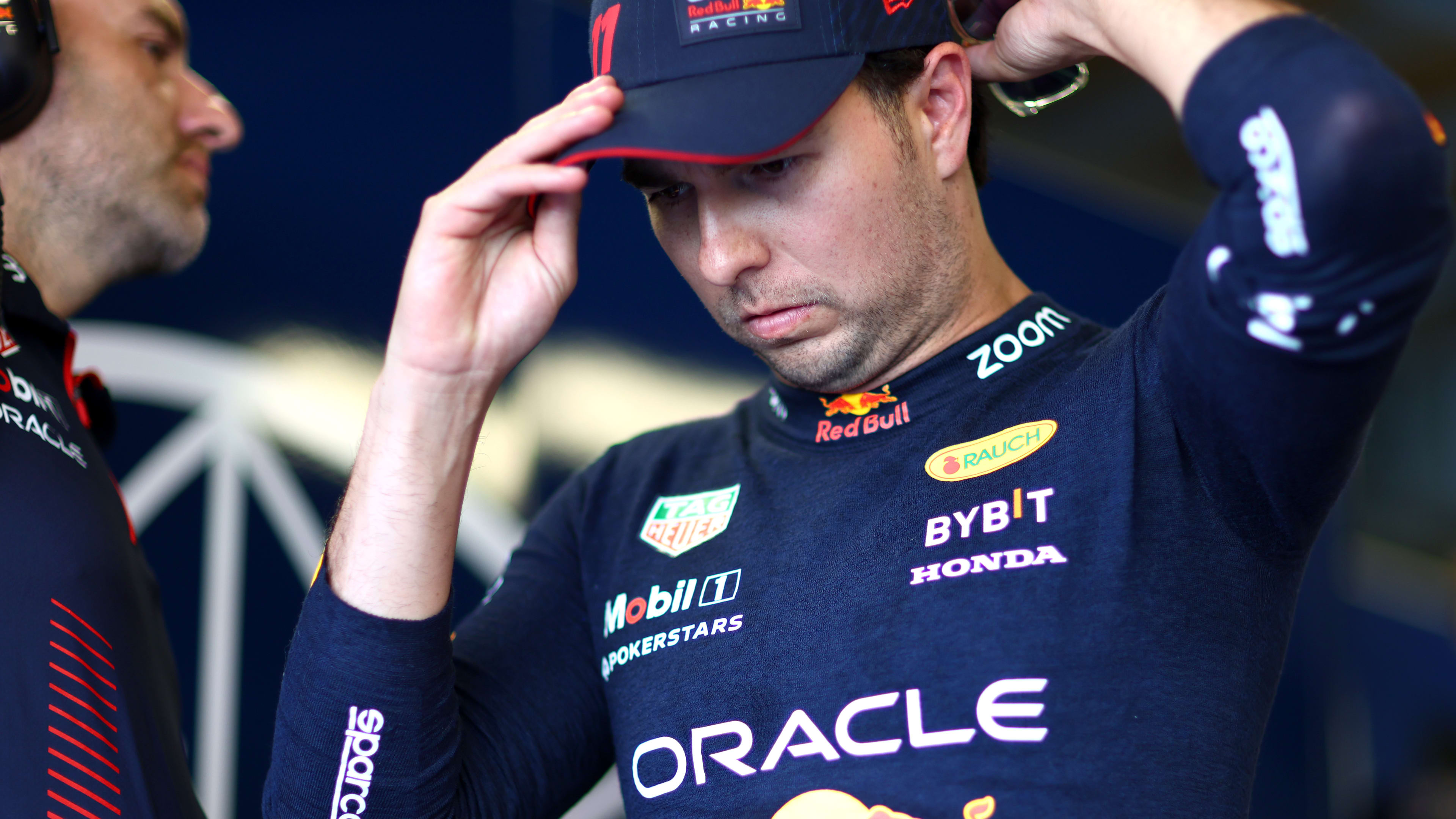 MONTE-CARLO, MONACO - MAY 27: Sergio Perez of Mexico and Oracle Red Bull Racing looks on in the FIA