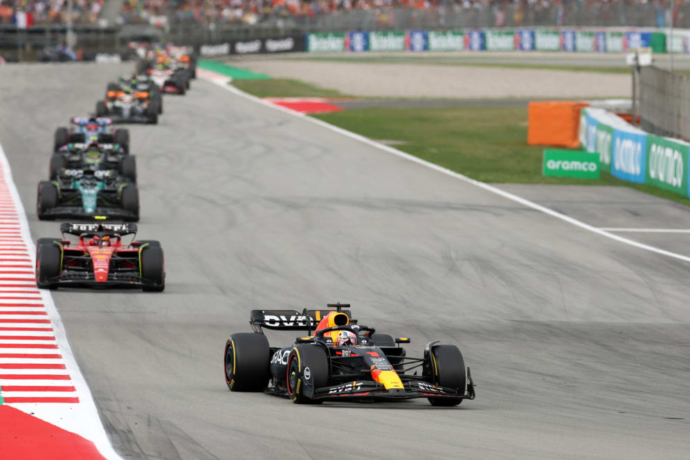 BARCELONA, SPAIN - JUNE 04: Max Verstappen of the Netherlands driving the (1) Oracle Red Bull