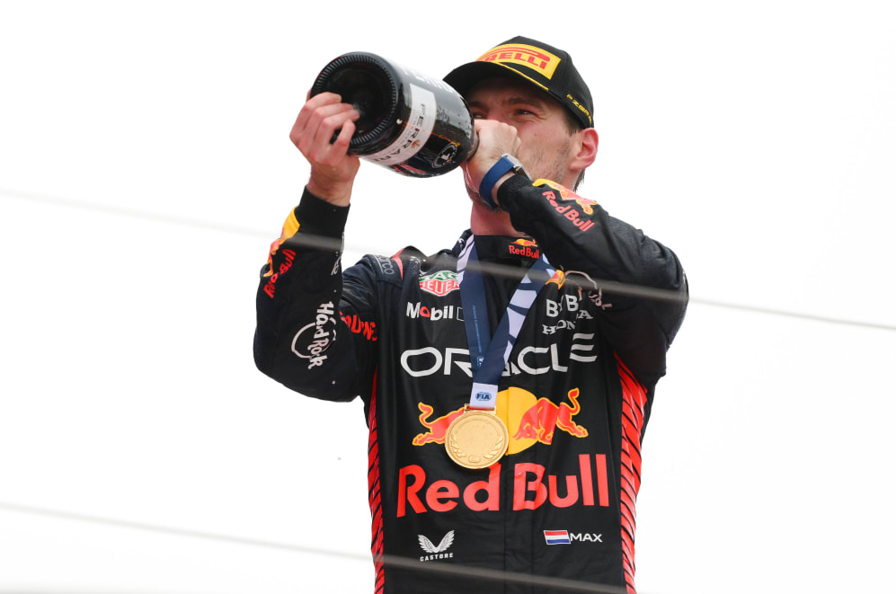 BARCELONA, SPAIN - JUNE 04: Race winner Max Verstappen of the Netherlands and Oracle Red Bull