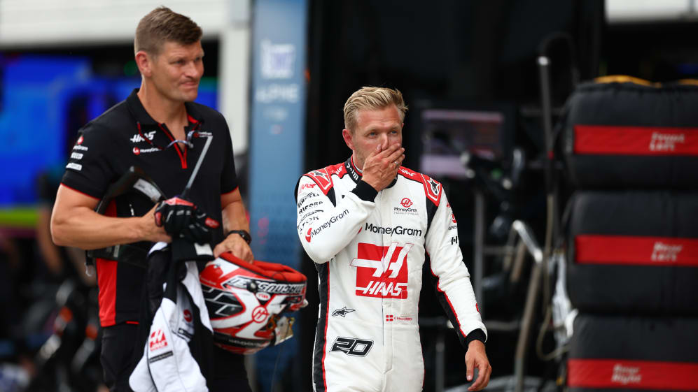 SPIELBERG, AUSTRIA - JUNE 30: 19th placed qualifier Kevin Magnussen of Denmark and Haas F1 walks in