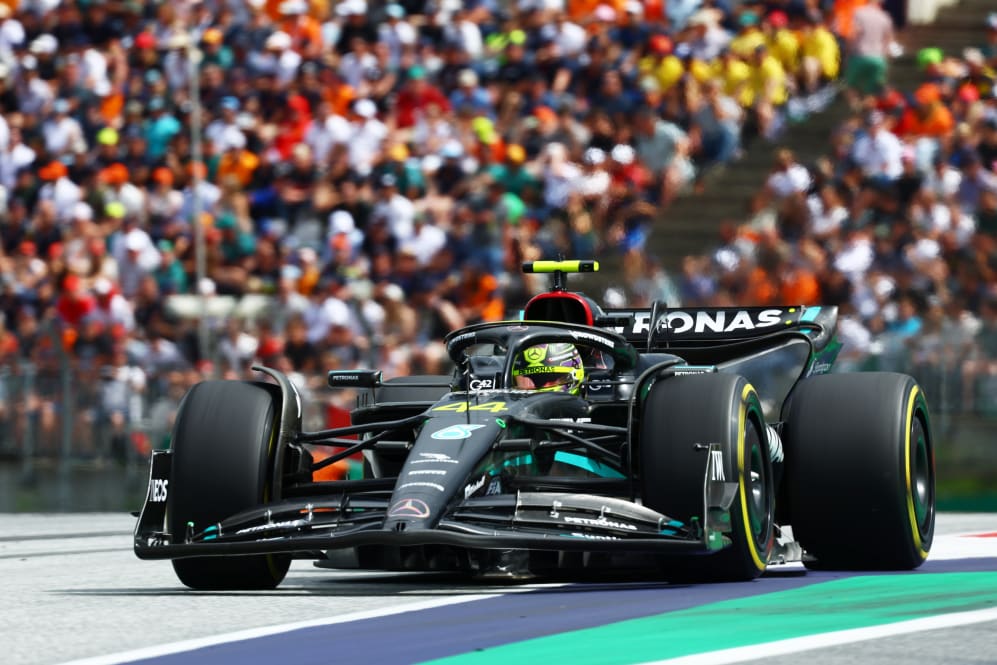 SPIELBERG, AUSTRIA - JULY 02: Lewis Hamilton of Great Britain driving the (44) Mercedes AMG