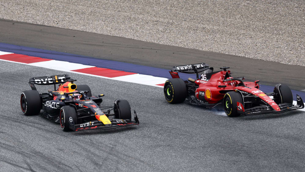 SPIELBERG, AUSTRIA - JULY 02: Charles Leclerc of Monaco driving the (16) Ferrari SF-23 leads Max