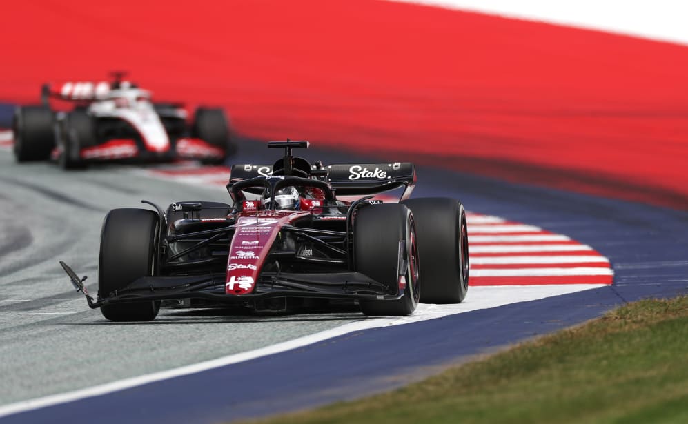 SPIELBERG, AUSTRIA - JULY 02: Valtteri Bottas of Finland driving the (77) Alfa Romeo F1 C43 Ferrari