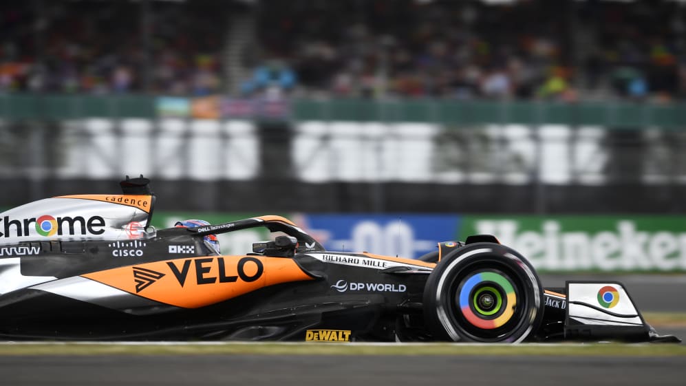 NORTHAMPTON, ENGLAND - JULY 09: Oscar Piastri of Australia driving the (81) McLaren MCL60 Mercedes