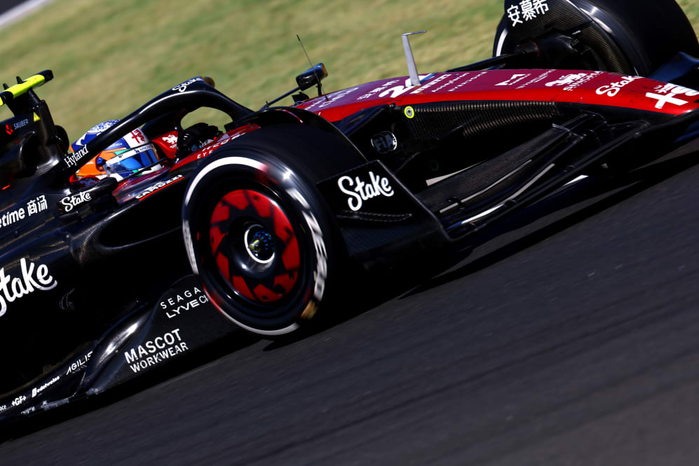 BUDAPEST, HUNGARY - JULY 23: Zhou Guanyu of China driving the (24) Alfa Romeo F1 C43 Ferrari on