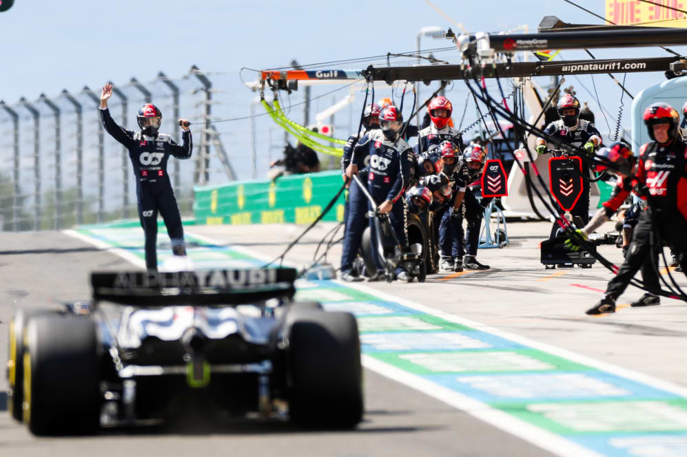 BUDAPEST, HUNGARY - JULY 23: Daniel Ricciardo of Australia and Scuderia AlphaTauri  during the F1