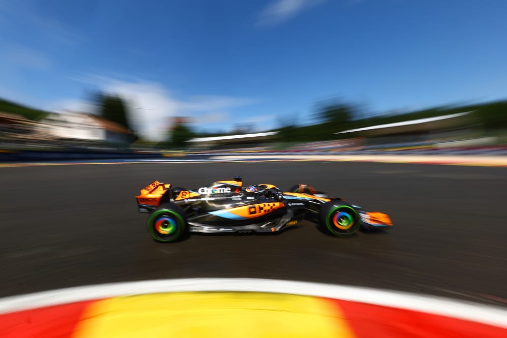 SPA, BELGIUM - JULY 29: Oscar Piastri of Australia driving the (81) McLaren MCL60 Mercedes on track