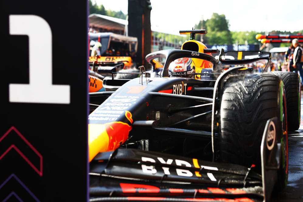 SPA, BELGIUM - JULY 29: Sprint winner Max Verstappen of the Netherlands driving the (1) Oracle Red
