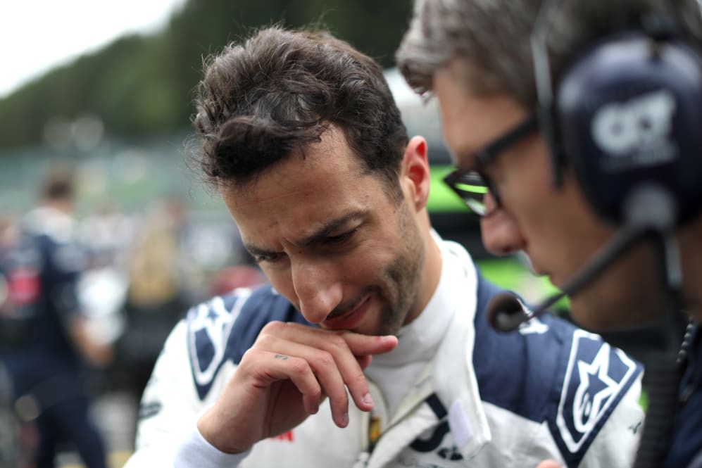 SPA, BELGIUM - JULY 30: Daniel Ricciardo of Australia and Scuderia AlphaTauri prepares to drive on