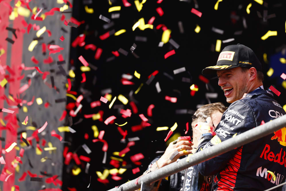 SPA, BELGIUM - JULY 30: Race winner Max Verstappen of the Netherlands and Oracle Red Bull Racing