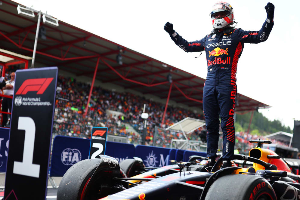 SPA, BELGIUM - JULY 30: Race winner Max Verstappen of the Netherlands and Oracle Red Bull Racing