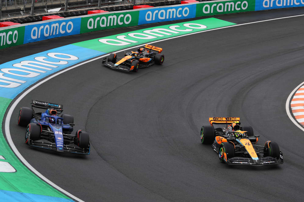 ZANDVOORT, NETHERLANDS - AUGUST 27: Lando Norris of Great Britain driving the (4) McLaren MCL60