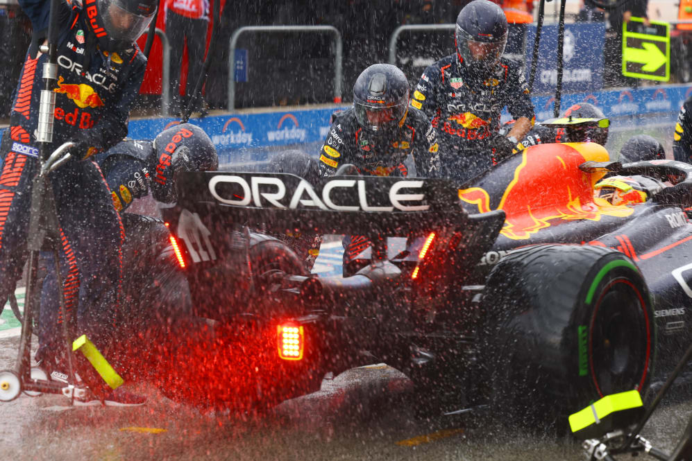 ZANDVOORT, NETHERLANDS - AUGUST 27: Sergio Perez of Mexico driving the (11) Oracle Red Bull Racing