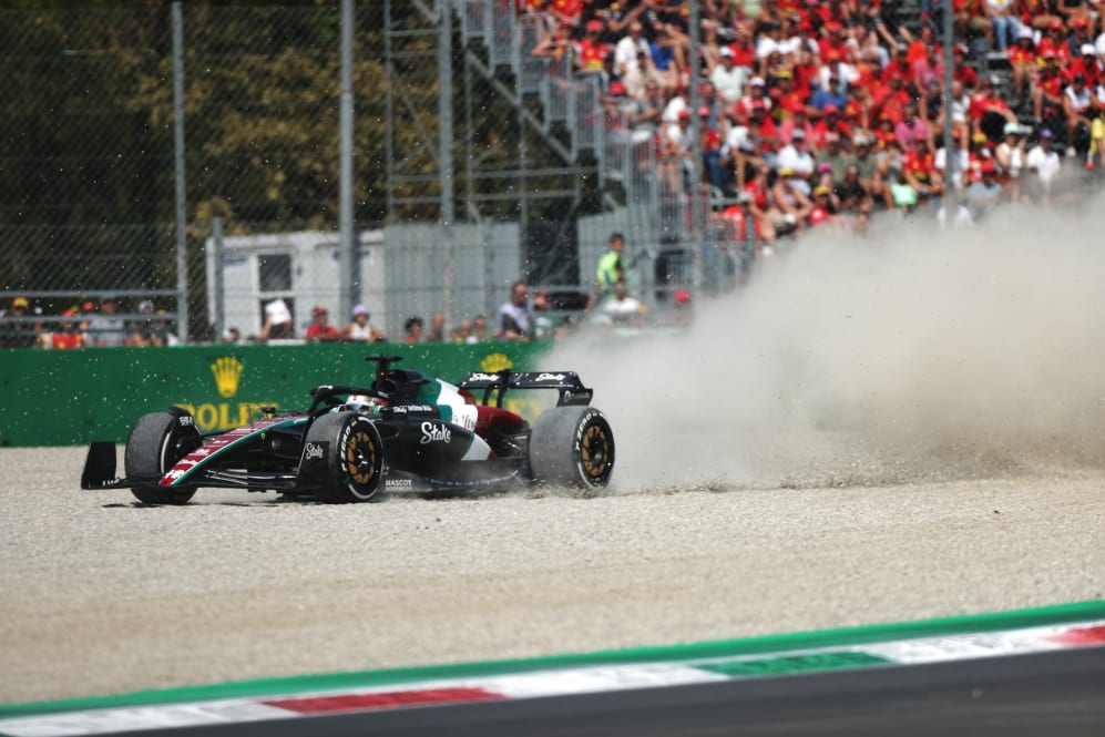 MONZA, ITALY - SEPTEMBER 02: Valtteri Bottas of Finland driving the (77) Alfa Romeo F1 C43 Ferrari
