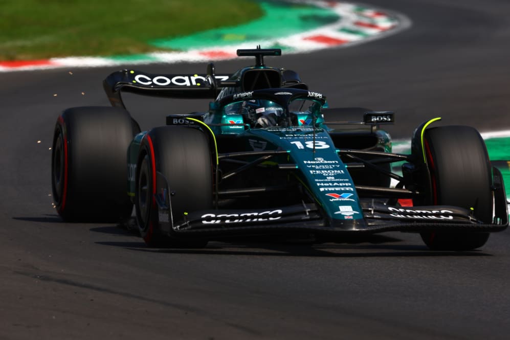 MONZA, ITALY - SEPTEMBER 02: Lance Stroll of Canada driving the (18) Aston Martin AMR23 Mercedes on