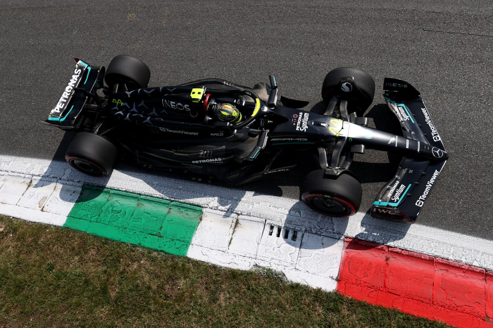 MONZA, ITALY - SEPTEMBER 02: Lewis Hamilton of Great Britain driving the (44) Mercedes AMG Petronas