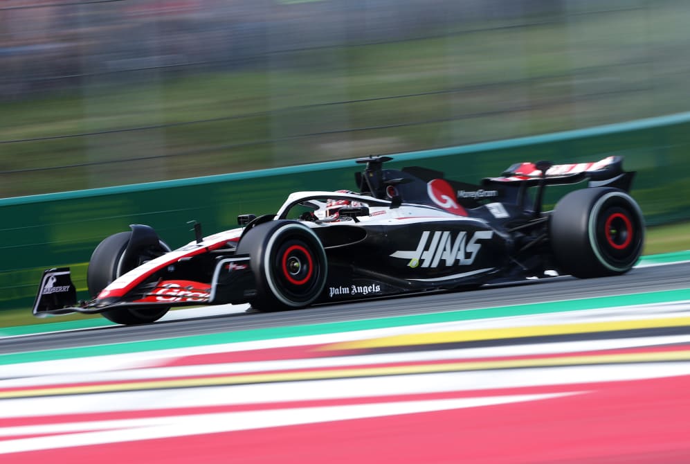 MONZA, ITALY - SEPTEMBER 02: Kevin Magnussen of Denmark driving the (20) Haas F1 VF-23 Ferrari on