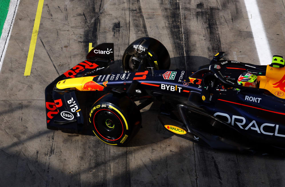MONZA, ITALY - SEPTEMBER 02: Sergio Perez of Mexico driving the (11) Oracle Red Bull Racing RB19