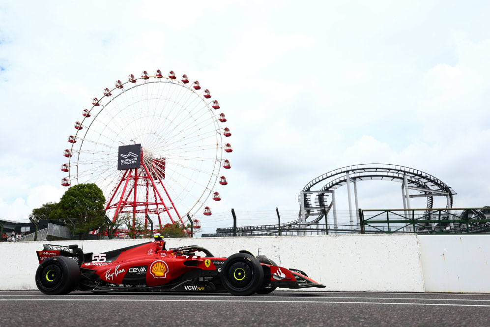 SUZUKA, JAPAN - SEPTEMBER 22: Carlos Sainz of Spain driving (55) the Ferrari SF-23 on track during