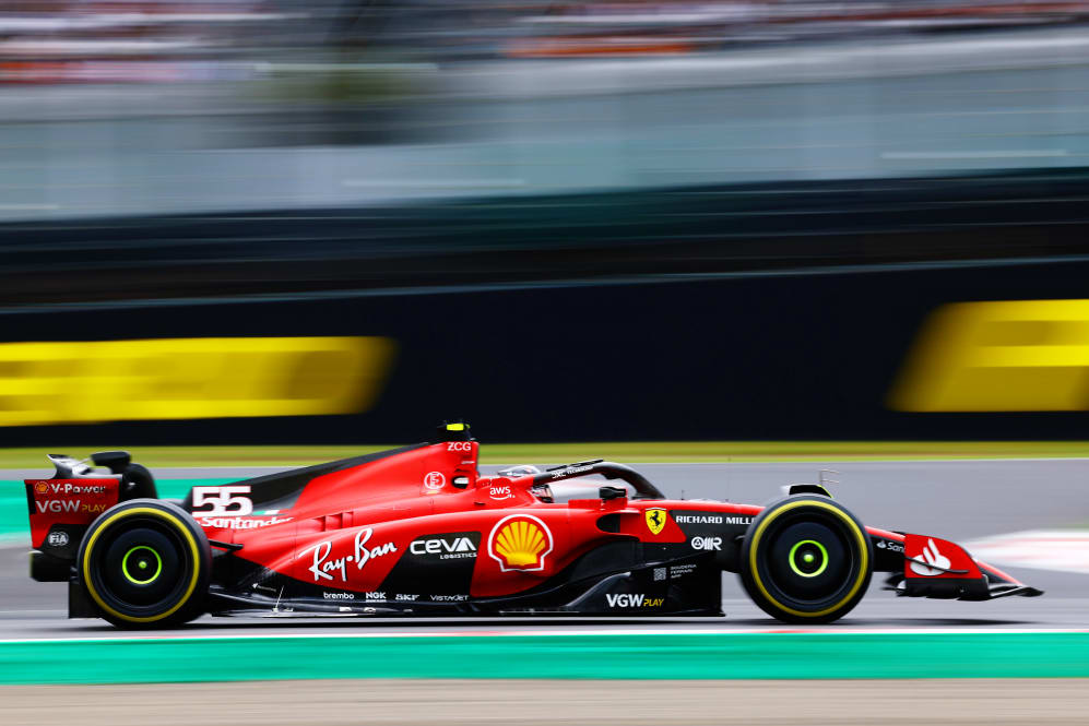 SUZUKA, JAPAN - SEPTEMBER 22: Carlos Sainz of Spain driving (55) the Ferrari SF-23 on track during