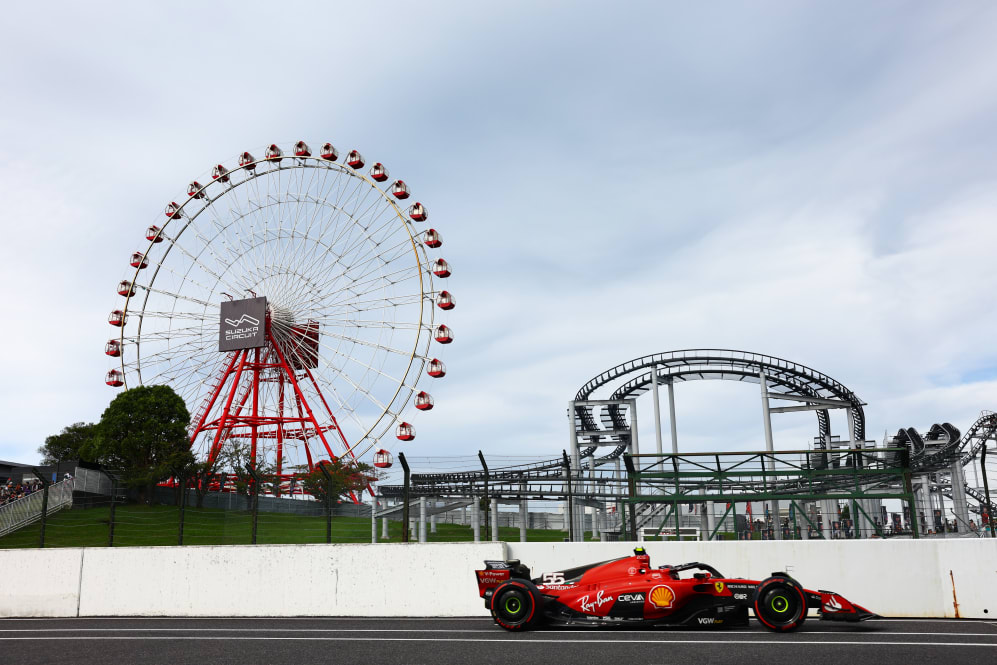 SUZUKA, JAPAN - SEPTEMBER 23: Carlos Sainz of Spain driving (55) the Ferrari SF-23 on track during