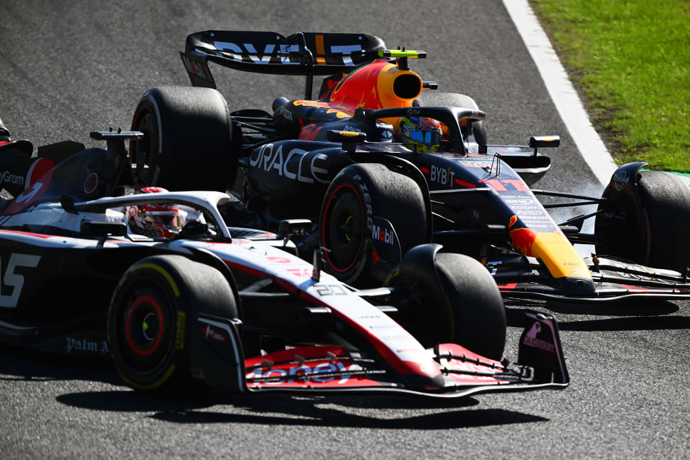 SUZUKA, JAPAN - SEPTEMBER 24: Sergio Perez of Mexico driving the (11) Oracle Red Bull Racing RB19