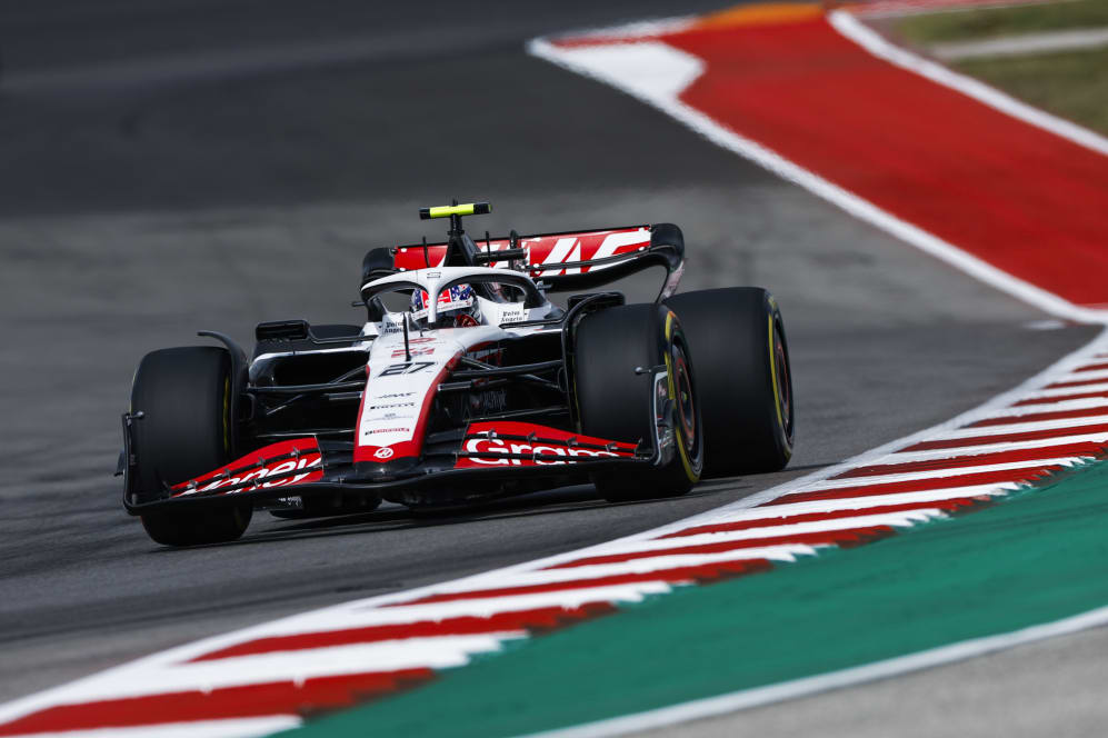 AUSTIN, TEXAS - OCTOBER 21: Nico Hulkenberg of Germany driving the (27) Haas F1 VF-23 Ferrari on