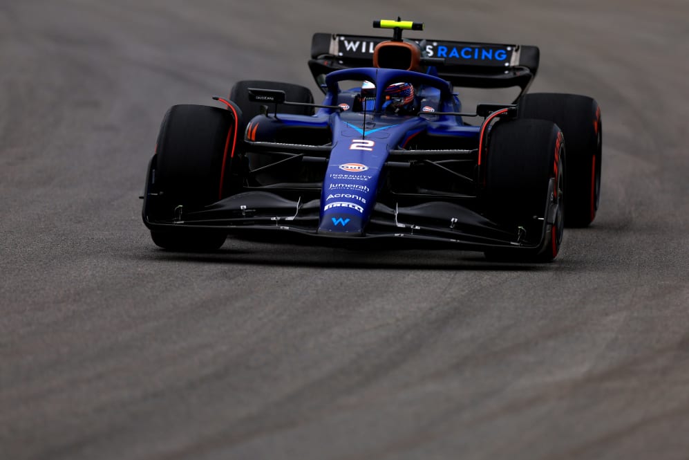 SAO PAULO, BRAZIL - NOVEMBER 03: Logan Sargeant of United States driving the (2) Williams FW45