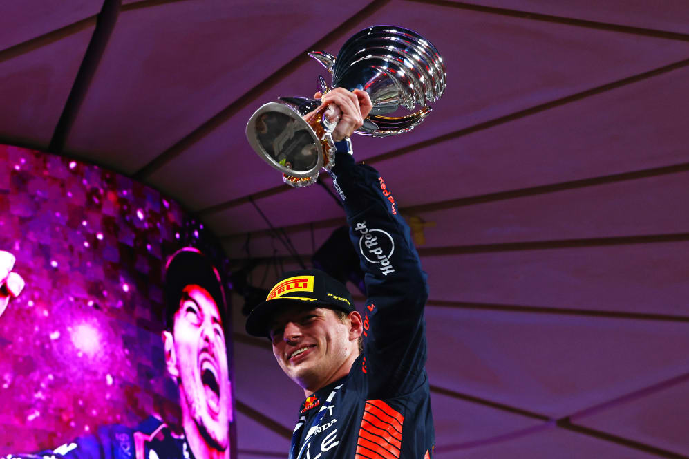 ABU DHABI, UNITED ARAB EMIRATES - NOVEMBER 26: Race winner Max Verstappen of the Netherlands and