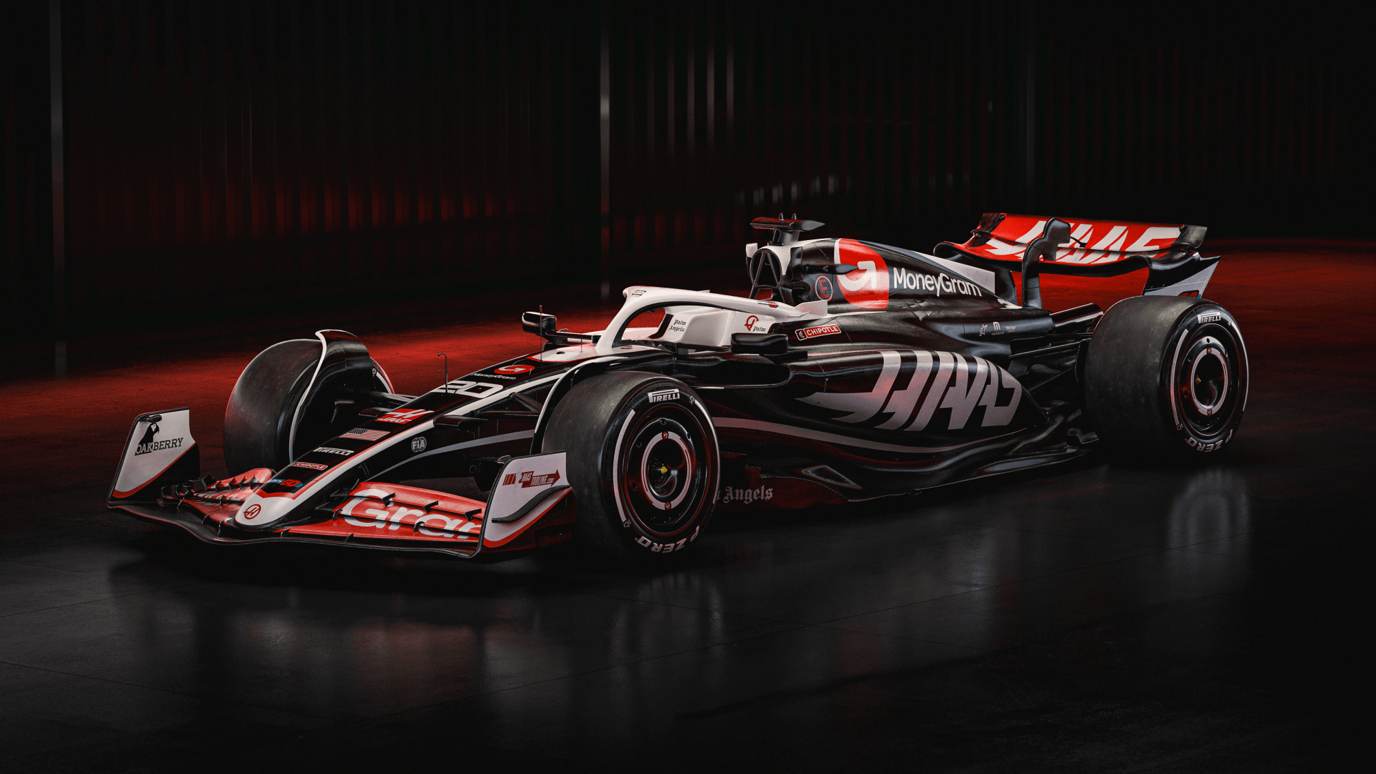 El nuevo monoplaza de Haas para la temporada 2024 de F1.