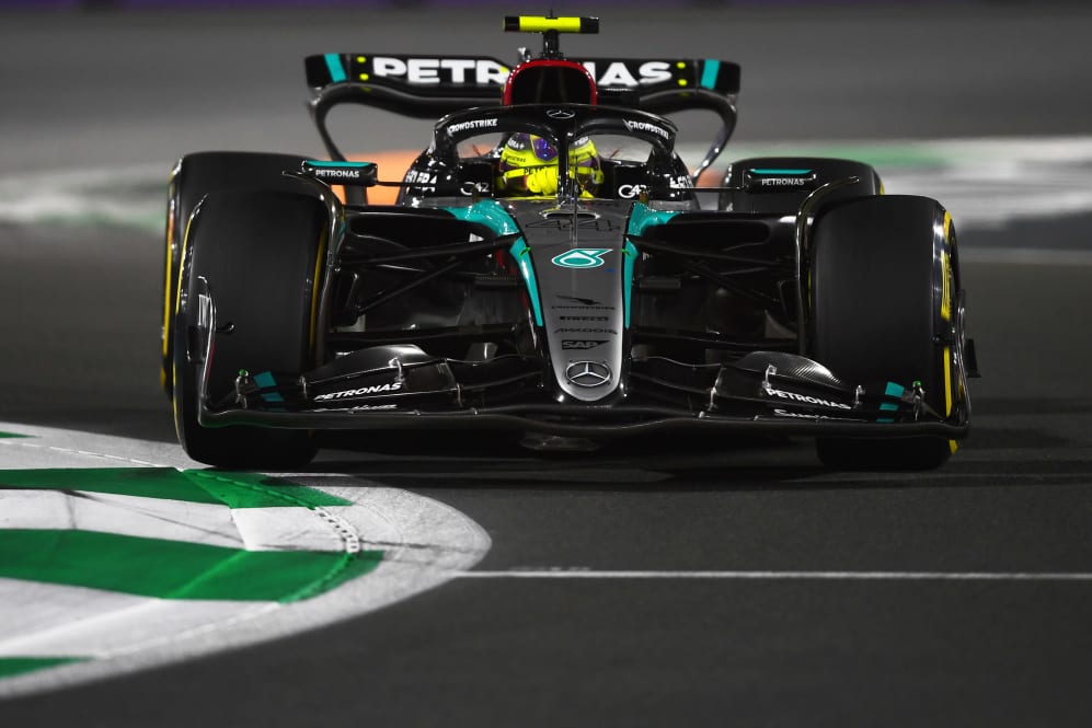 JEDDAH, SAUDI ARABIA - MARCH 09: Lewis Hamilton of Great Britain driving the (44) Mercedes AMG
